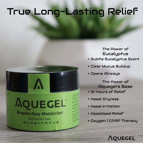 Nasal Moisturizer Gel With Eucalyptus Breathe Easy Pack Of 4 For 12 Hour Nasal Dryness Relief, Water Based Nose Gel, jar on table