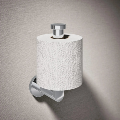Vertical Toilet Paper Holder Wall Mount In Polished Chrome Built To Last Durable Metal For Moisture And Everyday Use No Fuss Replacing