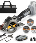 Tough As Nails Cordless Circular Saw Cuts Clean Like Butter On Wood And Tile Powered By 20V Brushless Motor And 4Ah Battery for DIY projects.