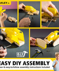Sweet Wooden Bulldozer Model Kit For Kids Diy Construction Truck Toy Build And Play Hands On Family Fun Stem Workshop Educational Crafts showing assembly steps.