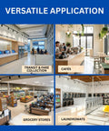 Image showcasing diverse applications of Aifieego High Speed Coin Counter Sorter And Wrapper Machine in transit stations, cafés, grocery stores, and laundromats.