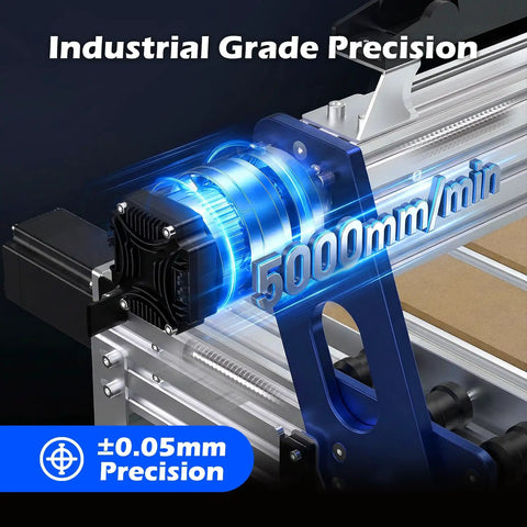 Close-up of 5000 mm/min spindle on PROVerXL 4030 V2 CNC Router Built For Speed With NEMA 23 Closed Loop Stepper 400W