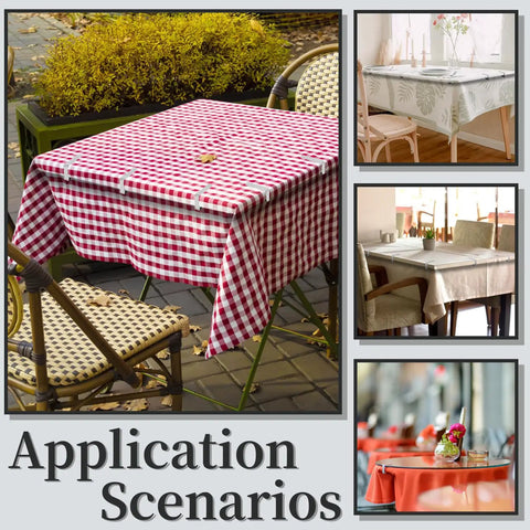 Scenarios using 12 Pack Tablecloth Clips Stainless Steel Heavy Duty Clamps For Tables Fits Up To 1.7 Inch Thick Tables
