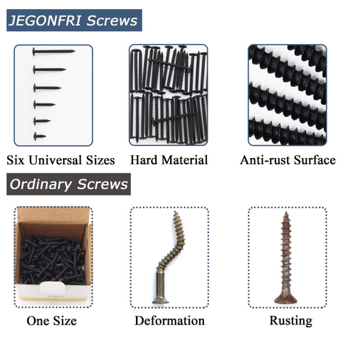 Black Wood Screws Set With 132 Piece Assortment Go To Woodworking Six Sizes In Phillips Drive 1022A Carbon Steel Truss Head Screws comparison image.