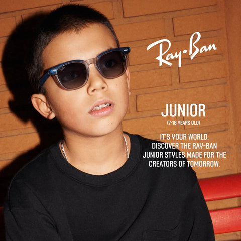 Child wearing Kid Sized Warren Rectangular Sunglasses Black Frame Dark Green Lenses 49 Millimeter XX Small on face