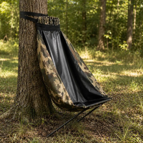 Low Profile Hunting Chair Hammock Seat With 360 Degree Swivel Portable Camouflage Ground Stool for deer and turkey, outdoor setup