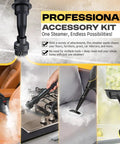 Professional accessory kit for Hot Handheld Steam Cleaner 1300W, showcasing various attachments for versatile cleaning.