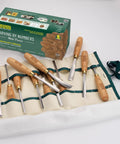 A Heck Of A 12 Piece Wood Carving Tool Set With Sturdy Beech Handles And Rock Solid Hardened Steel Blades Shipped In A Canvas Roll.