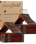 40 Walnut Wooden Suit Hangers With Notches And Chrome Swivel Hook For Suits Coats Jackets Pants Shirts Skirts Premium Lotus Wood