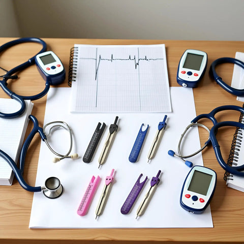 Purple EKG Calipers With Built In Ruler, Dead On Accuracy For Electrocardiogram Measurements, Total Game Changer Cardiac Divider Tool For Nurses And Med Students