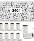 100 Pcs 240 Grit White Sanding Bands For Nail Drill Bit 0.31 In Diameter Extreme Fine Grit Sanding Belts and Mandrel Bits