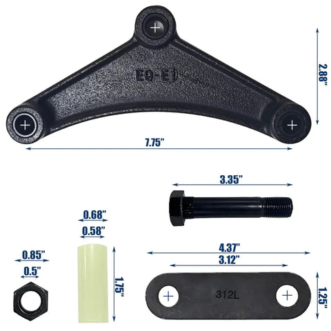 Trailer Shackle Kit For Tandem Axle Double Eye Springs, Heavy Duty Shackle Set with equalizer, bolt, bushing, nut, strap