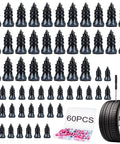 60Pcs Tire Repair Kit with Self Service Rubber Nails and Screws includes screwdriver and tire, ideal for emergency fixes