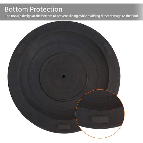 Bottom view of Beefed Up Heavy Duty Outdoor Umbrella Base 22 lbs, 18 inch round with nonslip design for stable support.