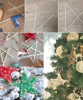 The Real Deal Unfinished Maple Dowel Rods 100 Piece Value Bundle used for crafting holiday decorations and star shapes.