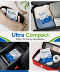 Burn Gel With Aloe For Minor Skin Wounds On The Go 40g Packet in travel bag, suitcase, car compartment, first aid kit.