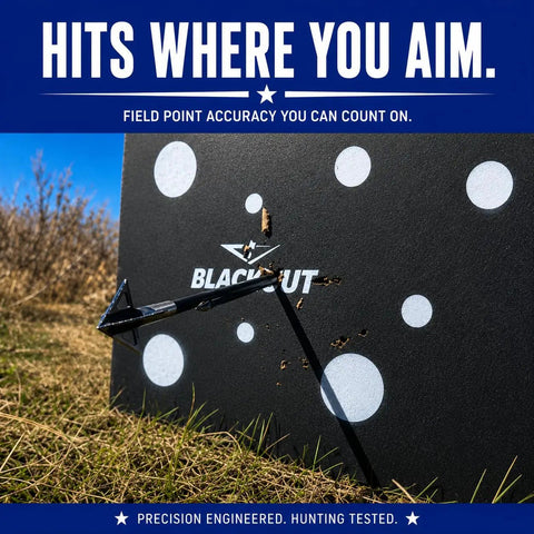 Top Notch 100 Percent USA Made Archery Field Points Six Pack 125 Grain Screw In Eight To Thirty Two Thread hitting target