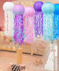 Jellyfish Paper Lanterns 6 Pack Hanging Lit Colorful Lanterns For Mermaid Unicorn Theme Classroom Decor Under The Sea Ocean Birthday Party