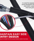 Braided Wire Loom Kit For Automotive Wires One Half Inch Split Cable Sleeve Mesh Protector with side entry design.