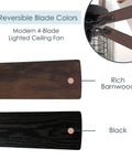 Boss Industrial LED Ceiling Fan With Cage Design And Lights, 52 Inch Black Housing With Rich Barnwood Blades blade options