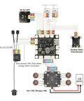 Wiring diagram for Selfie Ready Drone Flight Controller F405NC Pro Grade Rig with BMI42688 IMU SPL06 DPS310 Barometer OSD 6 UARTs