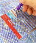 Premium Stainless Steel Diamond Painting Rulers Straighten Up Your Craft Lines So They Hit Perfect Every Time in use for precise gem alignment.