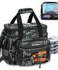 BaitSpace Tackle Bag With Four Tackle Boxes, Removable Bait Binder, Water Resistant Storage, Adjustable Shoulder Strap, Heavy Duty Nylon Build