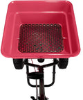 Top view of Red Pro Grade Heavy-Duty 100 Lb Broadcast Fertilizer Spreader For Walk-Behind Yard Work with 3350 Cu In Hopper