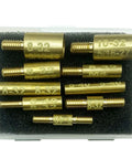 Slick 9 Piece Gun Cleaning Rod Adapter Kit featuring male female 5 40 8 32 10 32 thread converters in a compact case.