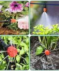 Drip Irrigation Kit For Garden And Greenhouse With 1/4 Inch Tubing Automatic Watering System To Save Water For Flower Beds