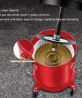 Workhorse 5 Gallon Pneumatic Grease Pump With 80 To 1 Pressure Boost And Universal Injection Gun Built For Auto Shops And Machine Tools Quick Top Off And Durable Steel Drum in red color with large capacity.