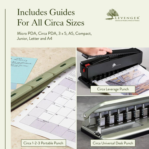 Universal Desk Discbound Hole Punch for disc notebooks showing heavy-duty metal paper puncher for up to six sheets, ideal for office use.