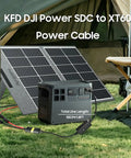 DJI Power SDC To XT60 Cable For 12V DC Output Rugged XT60 Lead in outdoor setup with solar panel and generator
