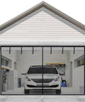 Roll Up Garage Door Screen 14x7 Ft Fit Up To 14x7 Ft Wind Resistant Polyester Mesh Installed on Garage Opening