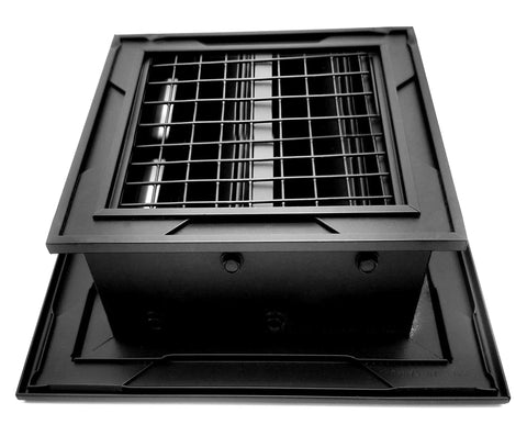 20x20 Aluminum Exterior Gable Louver Vent For Walls And Crawlspace, Weatherproof Black Air Grille With Screen Mesh, Pest Proof