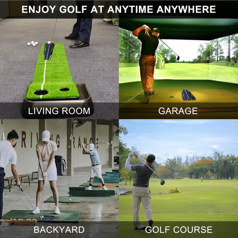 Putting Trainer With Mirror Practice Aid To Align Eyes And Putter Face, Groove And Path For Accurate Starts And Square Rolls in use