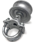 Beefy Heavy Duty Chain Link Gate Rollers Malleable Cantilever For 2 7/8 In Posts And 2 3/8 In Gate Frames, close-up view