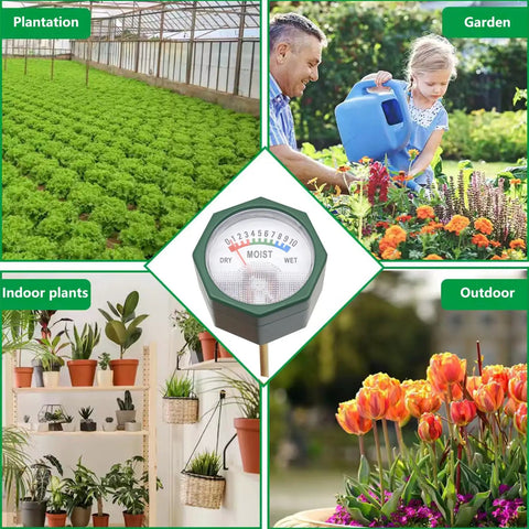 Soil Moisture Meter With 6.5 Inch Single Probe For Most Pots Instant Read No Battery Analog Dial Color Coded Display for indoor and outdoor plants