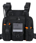 Work Ready Radio Chest Harness For Walkie Talkies, Adjustable Nylon Chest Rig With Pouch, durable water resistant gear carrier