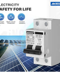 32 Amp Solar Panel Disconnect Switch For PV Systems, DC 12-400V Or AC 90-400V, 2 Pole Mini MCB Solar Shut Off, DIN Rail Mount, Easy Install, Protects Power Distribution From Overload And Short Circuit, Great For Home Or Workshop, white