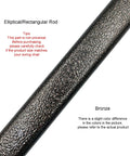 Close-up of a bronze garden swing replacement bar with a textured finish, 33.5 inch long rectangular metal rod for hanging swing seat.