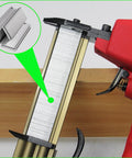 Pro Grade Galvanized Brad Nails Five Thousand Pack loaded into an 18 gauge pneumatic nailer for precision woodworking.