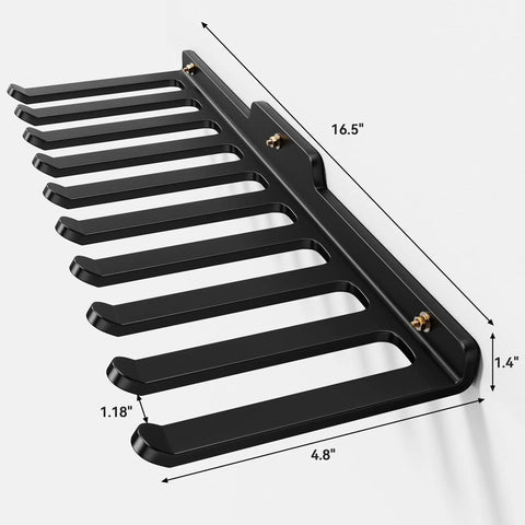 Side view of Beast Wall Mounted Home Gym Rack with 175 lb total capacity, showing dimensions and metal construction.