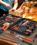 236 Piece Tool Set With Plastic Storage Case For Auto Repair And Home DIY Wrenches Sockets Screwdrivers Pliers And More