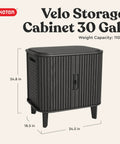 Velo 30 Gallon Outdoor Storage Cabinet With Weather Resistant Resin Construction Beefed Up Steel Reinforcement Lockable Wood Look Finish Graphite Durable Deck Box For Patio Cushions Tools