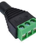Three Point Five Mm Female To Three Pin Screw Terminal Stereo Audio Balun Adapter Five Pack Solderless Double Track Y Splitter For Headphones And Microphones No Sweat Setup Black close-up view showing connector and terminal screws.