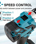 Heavy Duty Rechargeable Cable Stripper For 50-300 Mm2 Wires showing 2-speed control switch for precision and power settings.