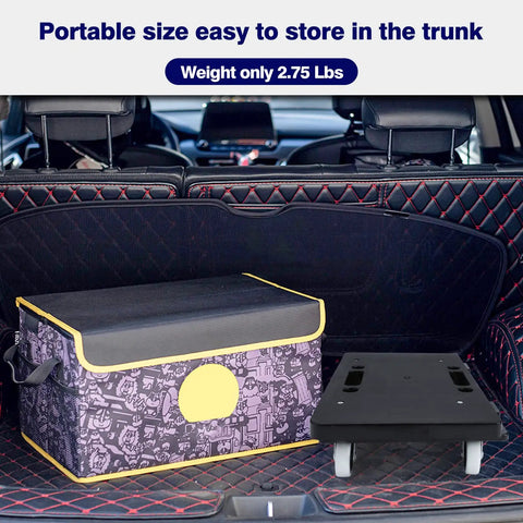 Heavy Duty Snap Together Furniture Dollies 2 Pack 500 Lb Rolling Carts With Quick Lock Wheels Anti Slip Platform in a car trunk