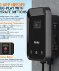 Hardwired Level 2 EV Charger 48A 240V With 25Ft Cable J1772 Connector ETL Certified Home EVSE WiFi App Enabled, front view.