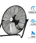 20 Inch High Velocity Floor Fan With 3 Speed Settings Up To 5200 CFM Heavy Duty Metal Industrial Fan for Garage Workshop Basement